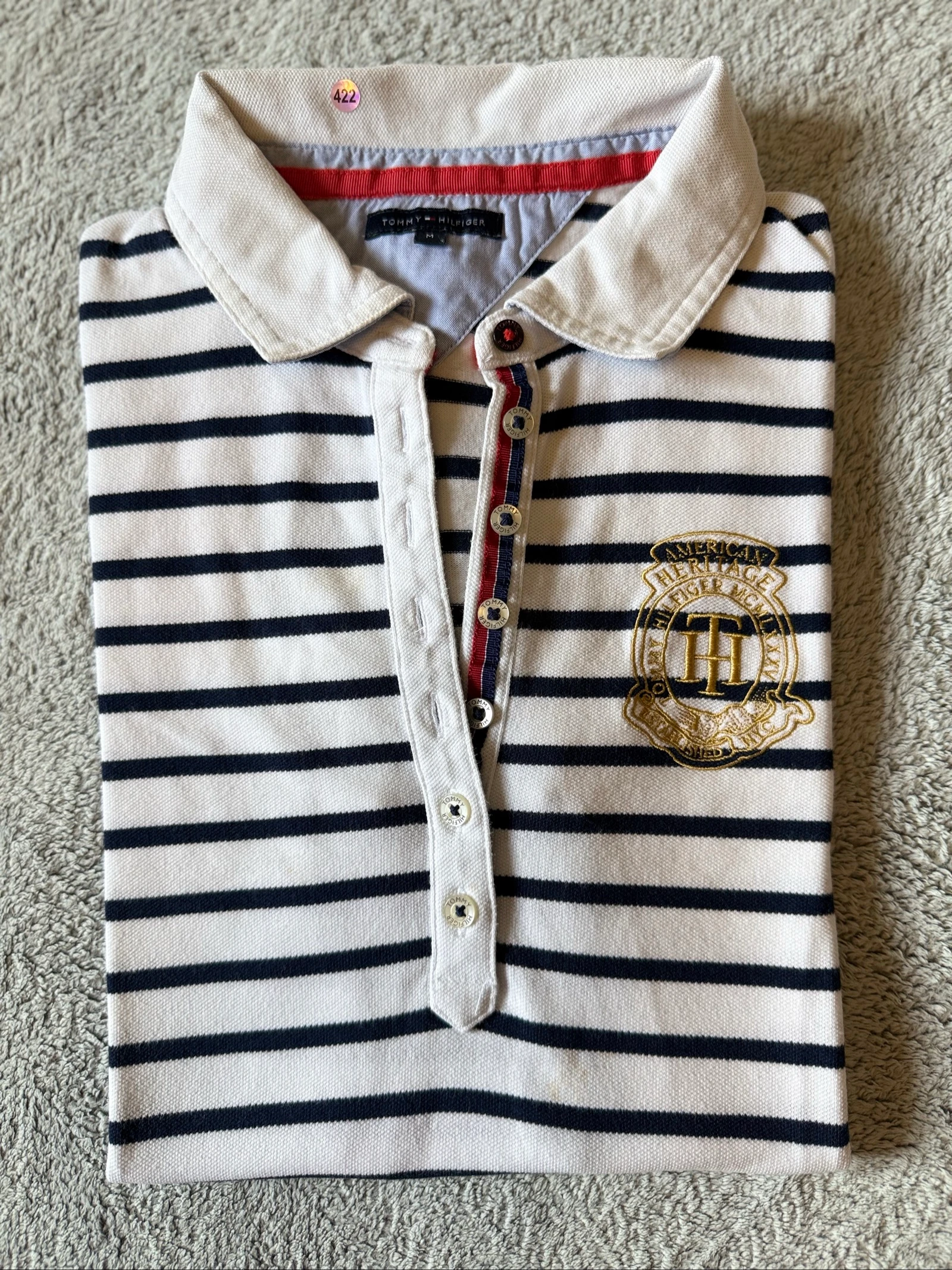 Polo femenino Tommy Hilfiger vintage a rayas – Talla M – Muy buen estado – photo 7
